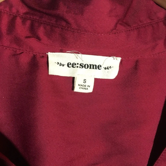 Womens Eesome Blouse Cuffed Sleeves Work Office Career V Neck Holiday High Low - Picture 2 of 6